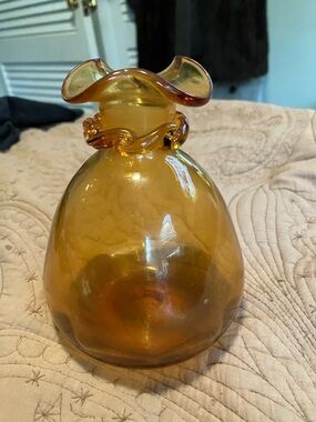 Amber Handblown Glass Bud Vase from Pilgrim Glass Co